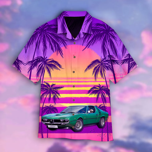 1972 Alfa Romeo Montreal Car Cool Design Hawaiian Shirts For Men