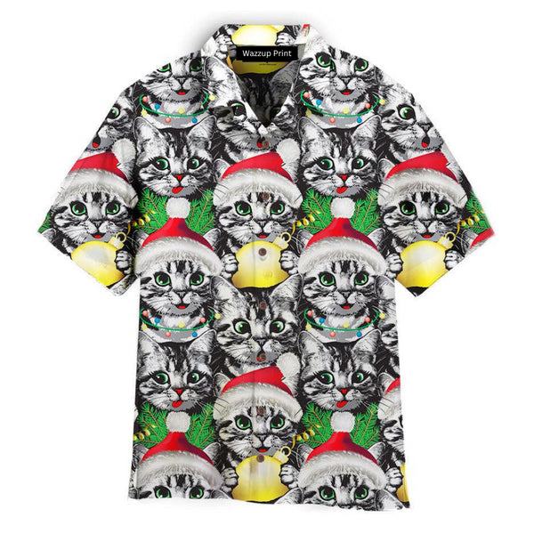 Cute Cat Face Christmas Gifts Aloha Hawaiian Shirts For Men & For Women - HAW1519