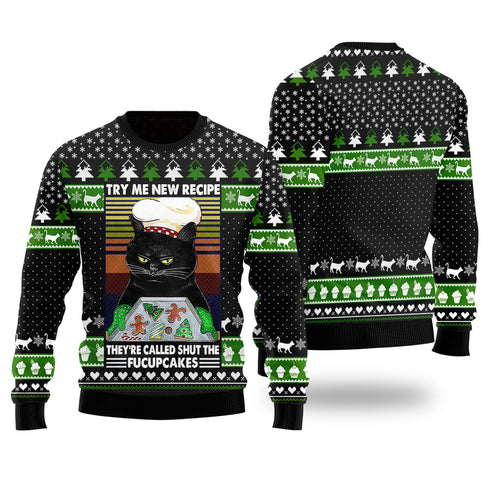 Cat Bakes Fucupcakes Funny Ugly Christmas Sweater Gift For Men & Women Adult - Christmas Gifts