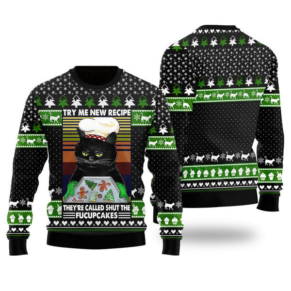 Cat Bakes Fucupcakes Funny Ugly Christmas Sweater Gift For Men & Women Adult - Christmas Gifts