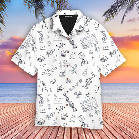 Back To School Chemistry Teacher Pattern - Aloha Hawaiian Shirts For Men & For Women Couples - HAW1359