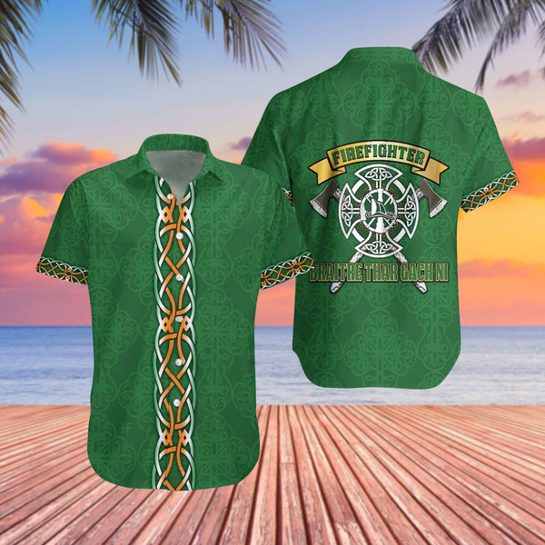 St. Patrick's Day Firefighter Cool Design - Aloha Hawaiian Shirts For Men & For Women Couples - HAW1378