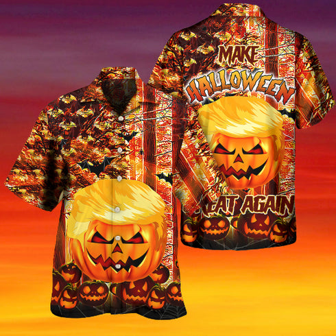 Halloween Zombie Pumpkin Funny - Aloha Hawaiian Shirts For Men & For Women Couples - HAW1411