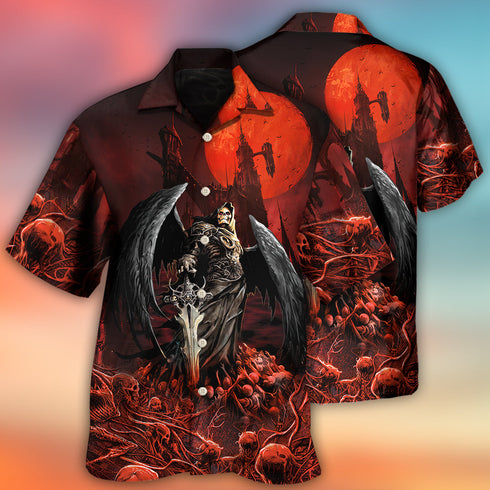 Halloween Skull Dark Blood Night Scary - Aloha Hawaiian Shirts For Men & For Women Couples - HAW1419