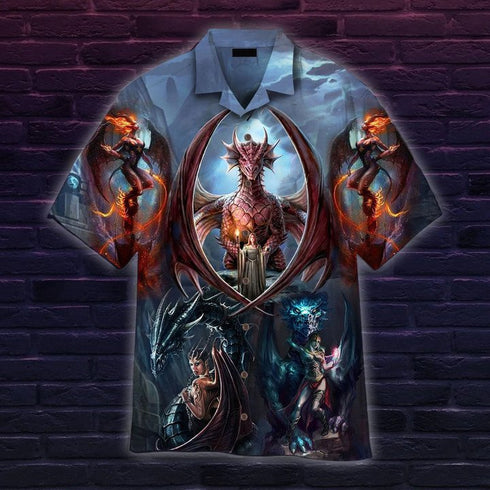 Halloween Dragon Fighting - Aloha Hawaiian Shirts For Men & For Women Couples - HAW1430