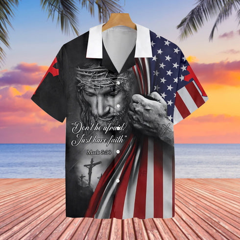 Jesus Don't Be Afraid Cool Design - Aloha Hawaiian Shirts For Men & For Women Couples - HAW1367