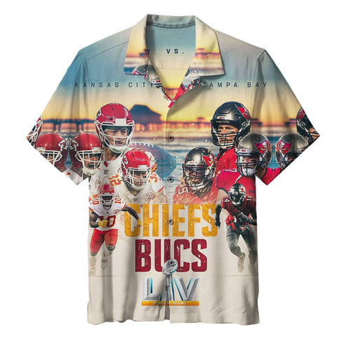 Kansas City Chiefs Vs Tampa Bay Pirates LV Game - Aloha Hawaiian Shirts For Men & For Women Couples - Bowl Games Fan Gifts