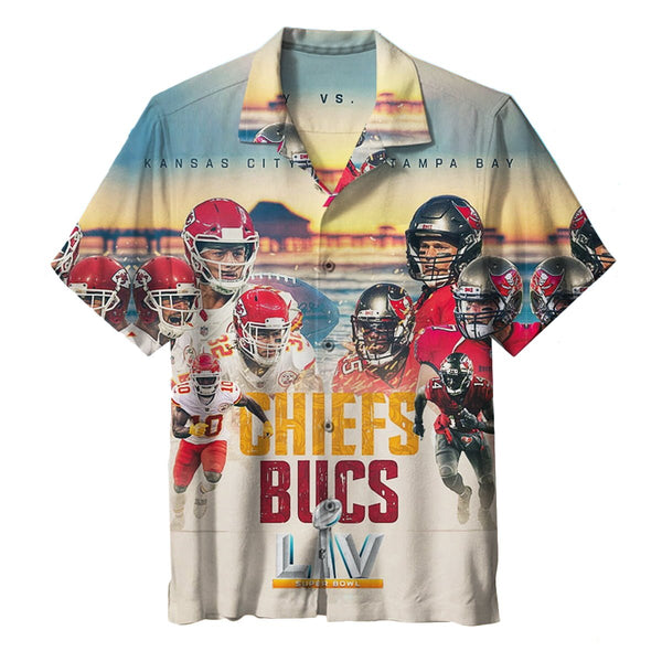 Kansas City Chiefs Vs Tampa Bay Pirates LV Game - Aloha Hawaiian Shirts For Men & For Women Couples - Bowl Games Fan Gifts