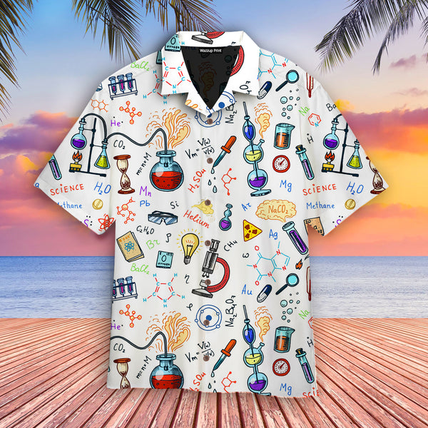Back To School Chemistry Teacher Pattern - Aloha Hawaiian Shirts For Men & For Women Couples - HAW1357