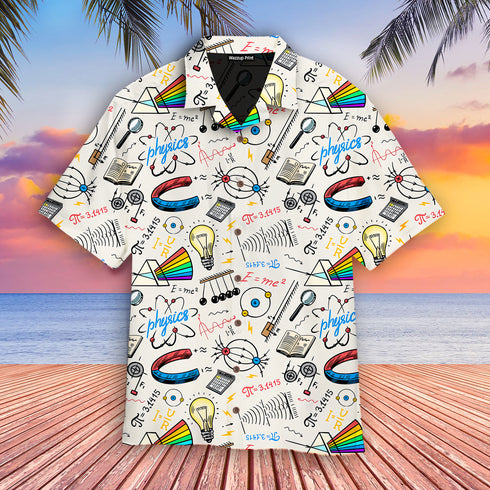 Back To School Physics Teacher Pattern - Aloha Hawaiian Shirts For Men & For Women Couples - HAW1355