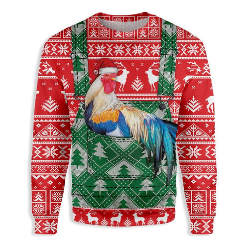 Rooster Merry Christmas Vibes Ugly Christmas Sweater For Men & Women Adult - Christmas Gifts