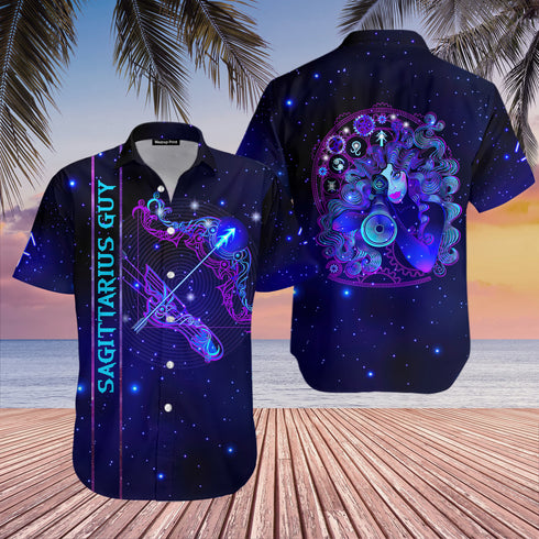 Birthday Gift Sagittarius Guy Horoscope Zodiac Cool Design - Aloha Hawaiian Shirts For Men & For Women Couples - HAW1389