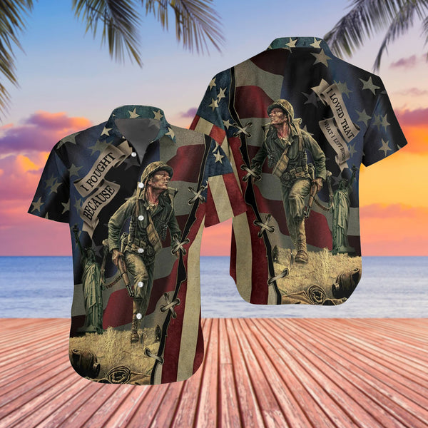 Veteran Day Soldier Proud Beautiful Design - Aloha Hawaiian Shirts For Men & For Women Couples - HAW1362