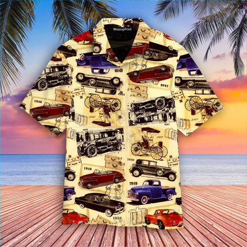 Classic Vintage Cars - Aloha Hawaiian Shirts For Men & For Women Couples - Car Lover Gifts