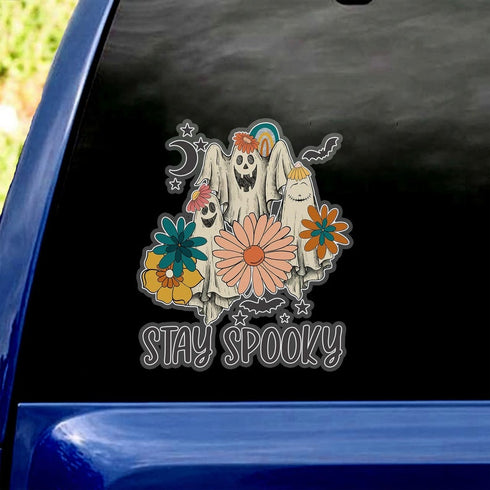 Halloween Stay Spooky Transparent Vinyl Decal - Waterproof - PVC Vinyl - TDCA1003
