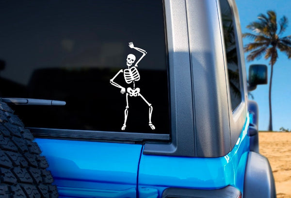Halloween Dancing Skeleton Transparent Vinyl Decal - Waterproof - PVC Vinyl - TDCA1001