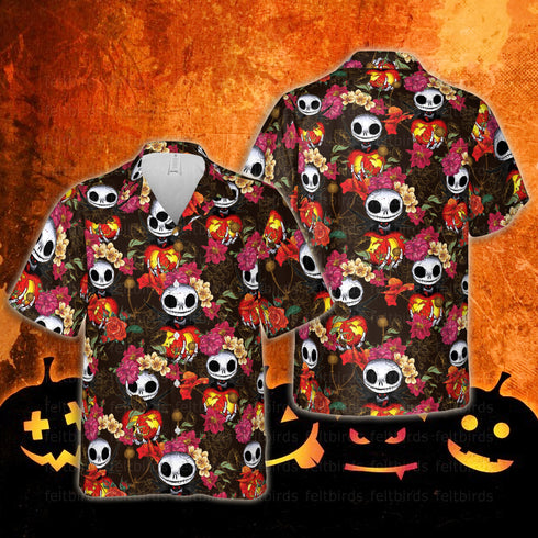 Halloween Nightmare Before Christmas - Aloha Hawaiian Shirts For Men & For Women Couples - HAW1451
