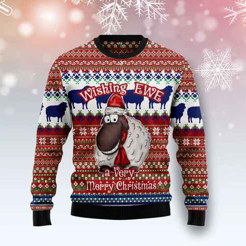 Sheep Wishing Funny Ugly Christmas Sweater For Men & Women Adult - Christmas Gifts