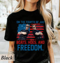 Boats Hoes And Freedom Funny 4th of July Shirt