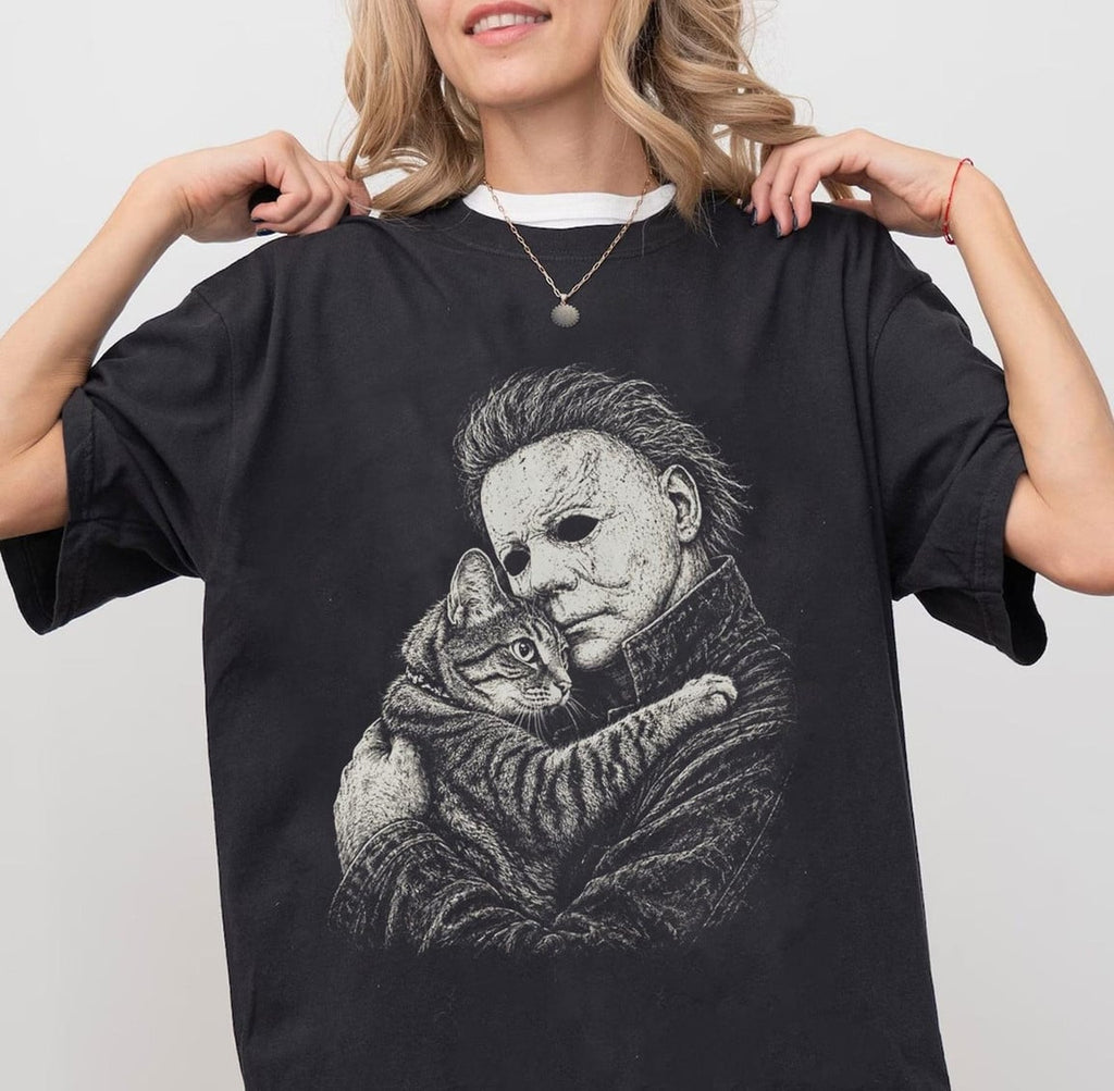 Funny Michael With His Cat Halloween Shirt