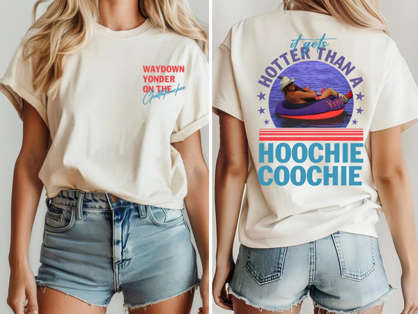 Vintage Hotter Than A Hoochie Coochie 4th Of July Funny Shirt
