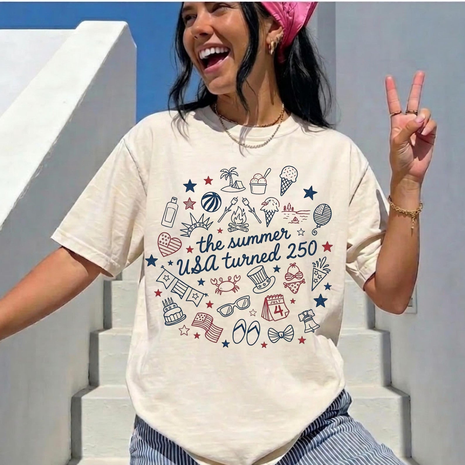 The Summer USA Turned 250 4th of July Shirt