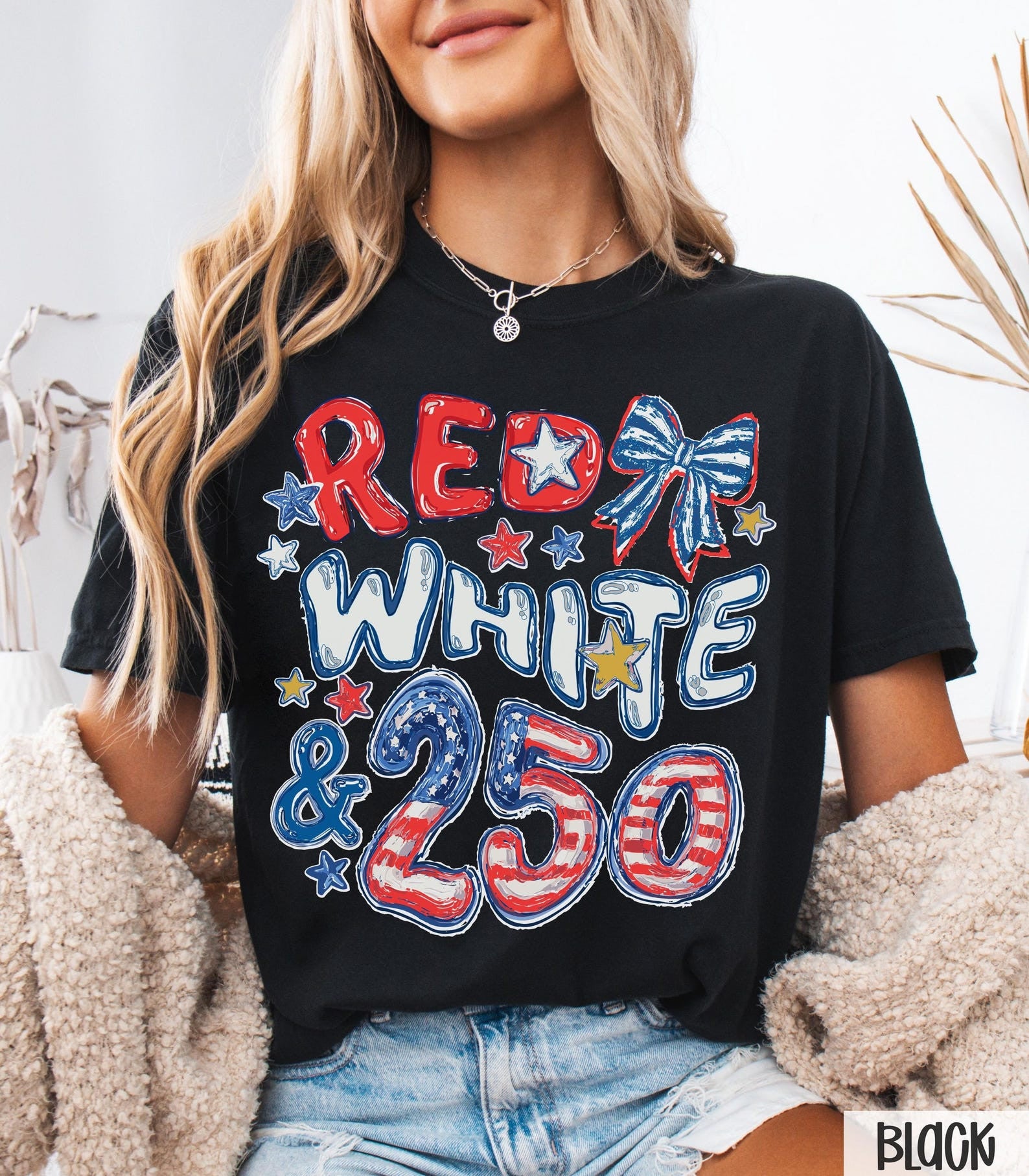 Red White and 250 4th of July Shirt