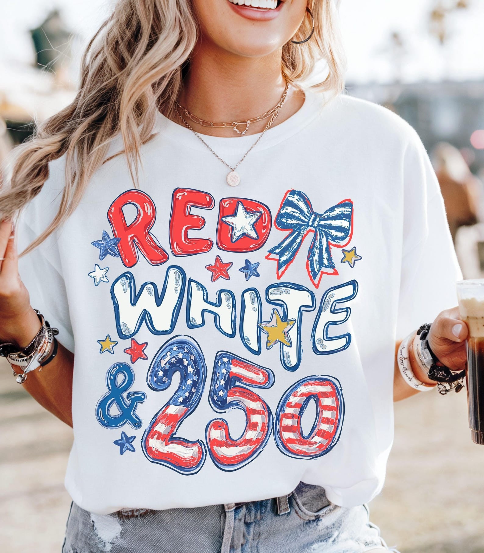 Red White and 250 4th of July Shirt