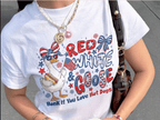 Funny Red White And Goose 4th of July Shirt
