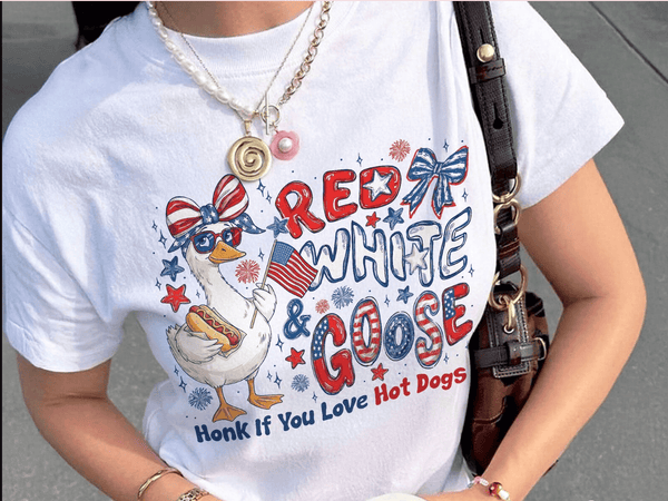 Funny Red White And Goose 4th of July Shirt
