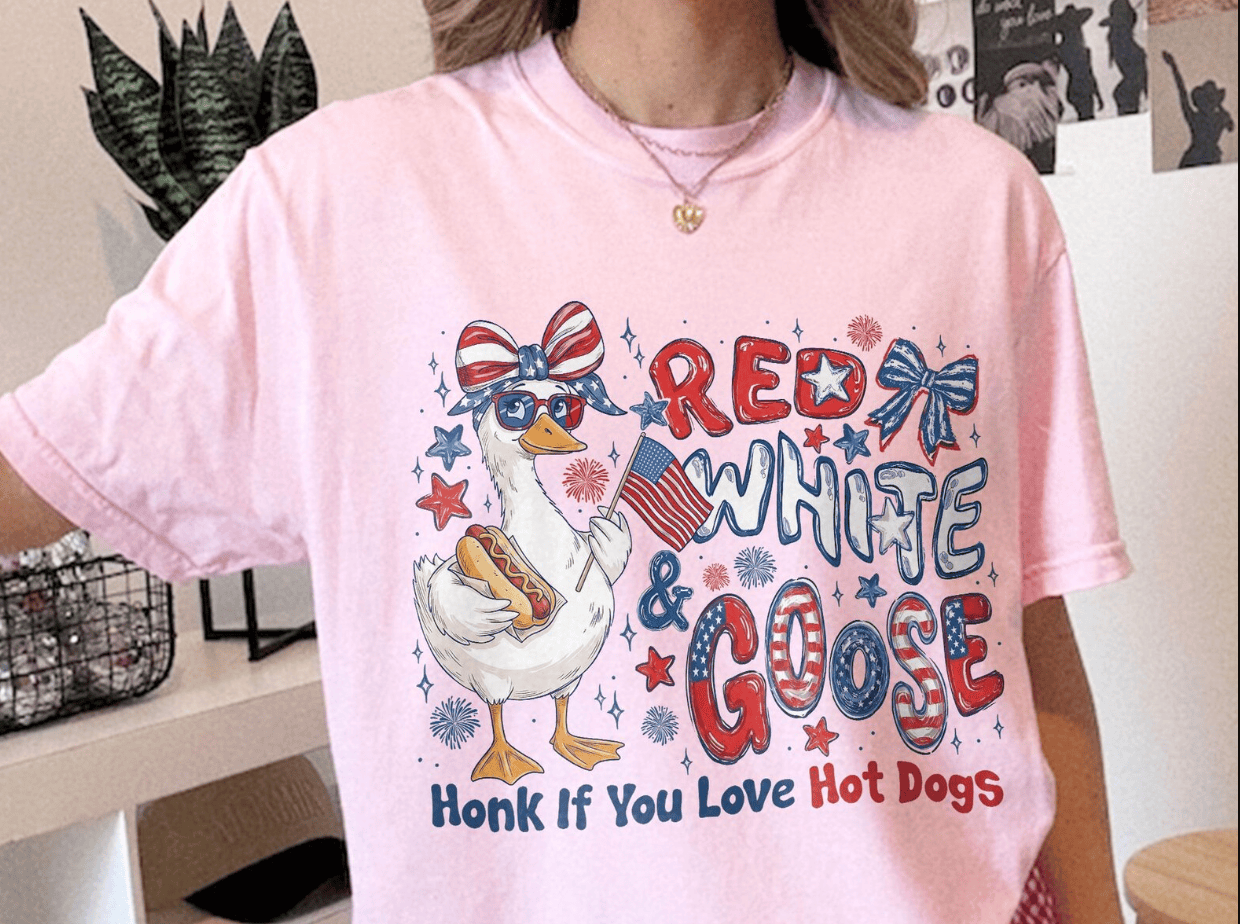 Funny Red White And Goose 4th of July Shirt