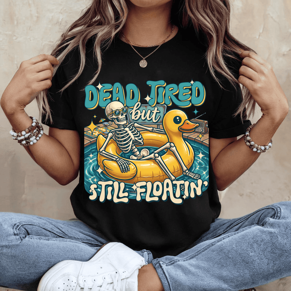 Funny Dead Tired But Still Floatin' Summer Halloween Shirt