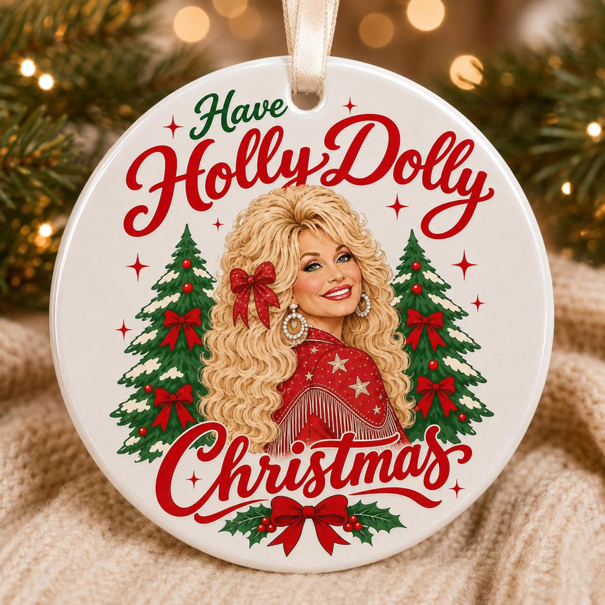 Have A Holly Dolly Christmas Ornament, In Loving Memory Gift
