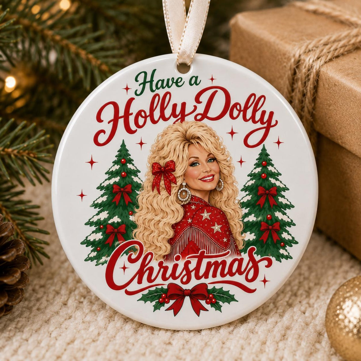 Have A Holly Dolly Christmas Ornament, In Loving Memory Gift