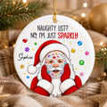 Funny Santa Bedazzled Face Mask Ornament, Christmas Decor | Best Friend Gift