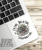 I'm Fine Everything Is Fine Sticker, Christmas Sticker