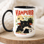 Funny Vampire Cat Mug, Halloween Gift for Cat Lover, Halloween Coffee Mug