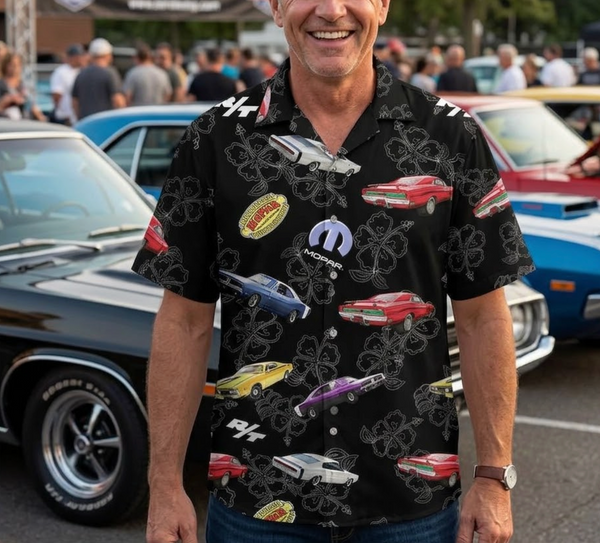 Vintage Mopar Car Cool Design Aloha Hawaiian Shirts For Men Summer Shirt