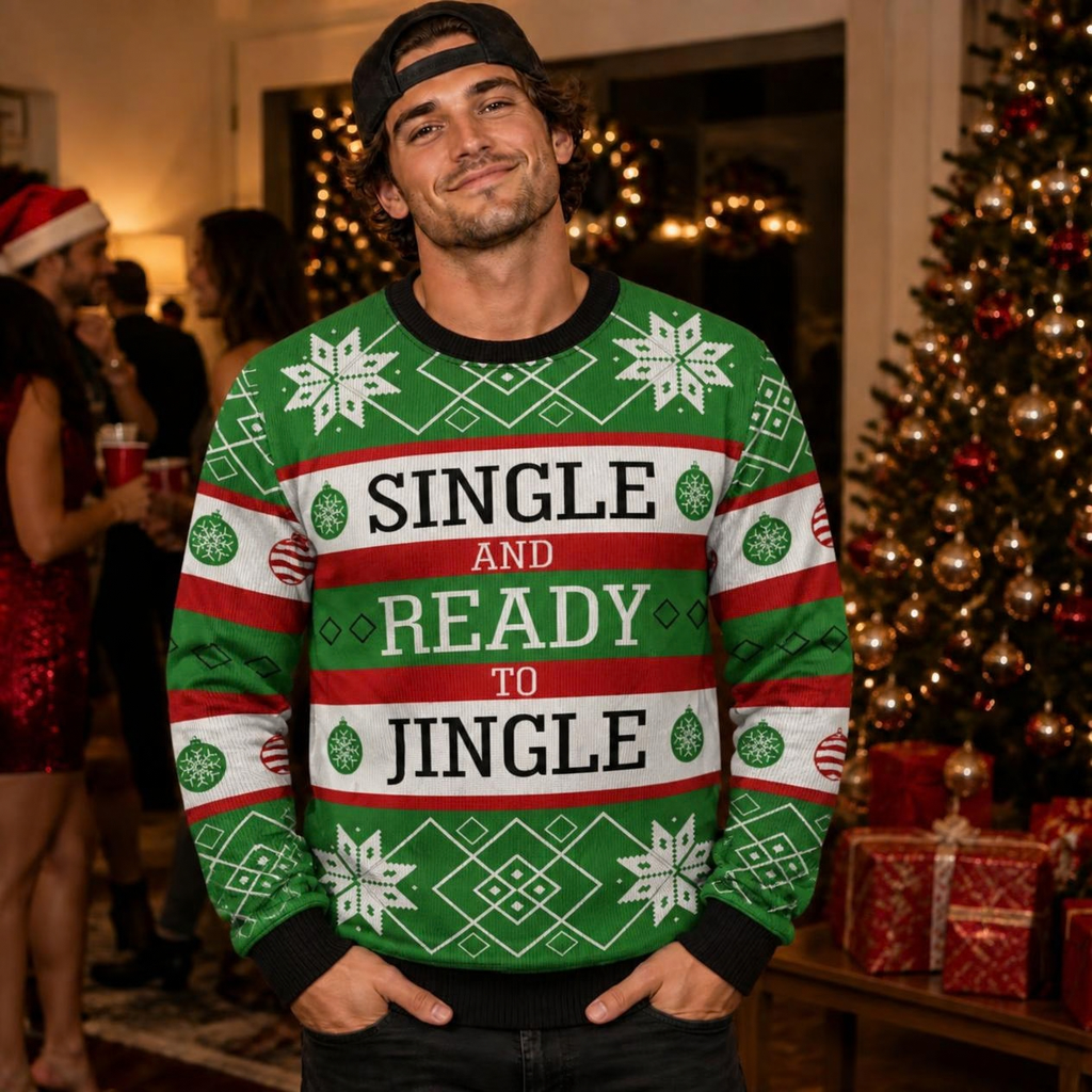 Single And Ready To Jingle Funny Ugly Christmas Sweater For Women & Men