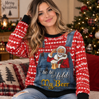 Santa Ho Ho Hold My Beer Funny Ugly Christmas Sweater For Women & Men - Christmas Gift