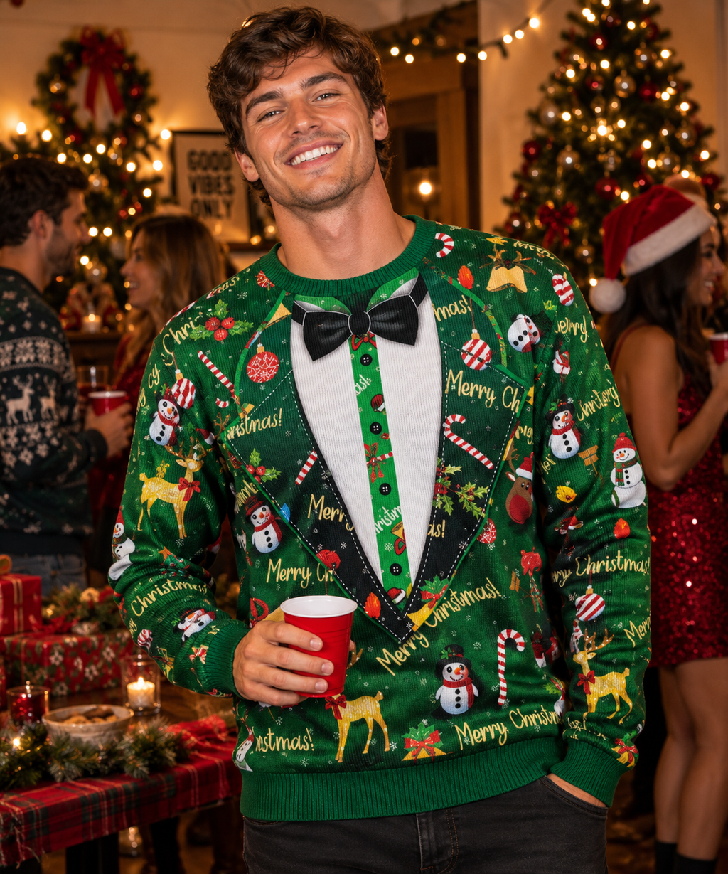 Tuxedo Suit Funny Ugly Christmas Sweater For Men - Christmas Gift