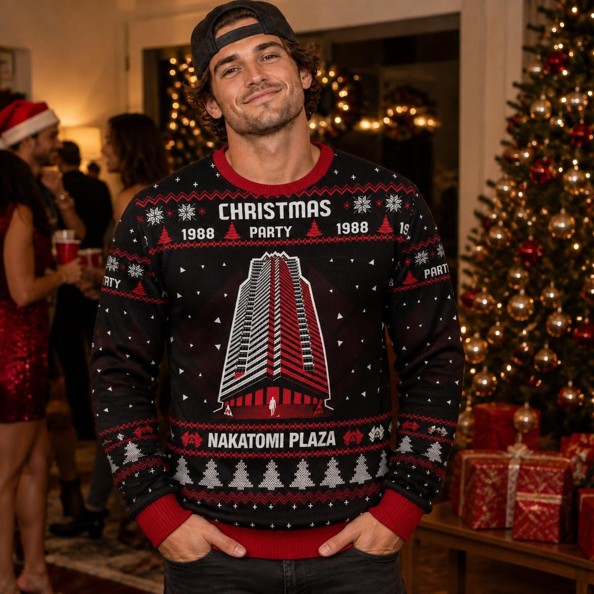 Nakatomi Plaza Ugly Christmas Sweater For Men & Women - Christmas Gifts