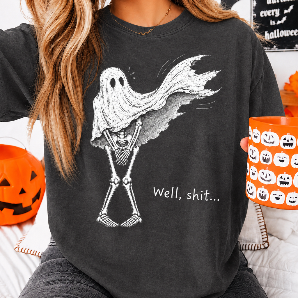 Funny Skeleton Well Shit Halloween Shirt