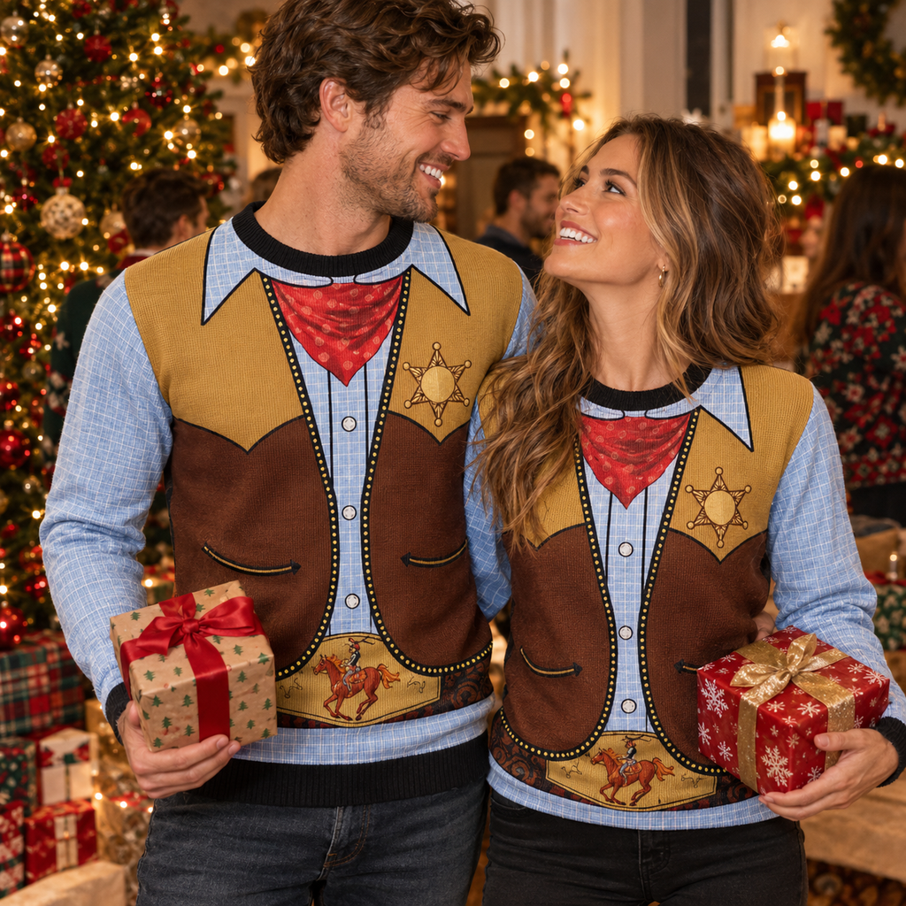 Cowboy Custom Funny Ugly Christmas Sweater For Men & Women Adult - Christmas Gifts
