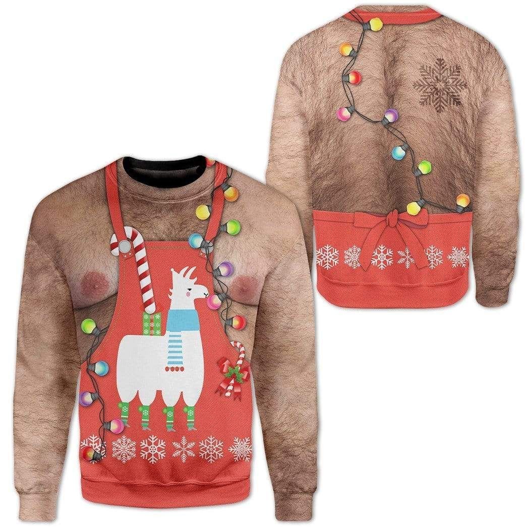 Chest and Llama Custom Cosplay Funny Christmas Sweater For Women & Men - Christmas Gift