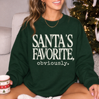 Santa’s Favorite Christmas Sweatshirt | Funny Minimalist Holiday Crewneck