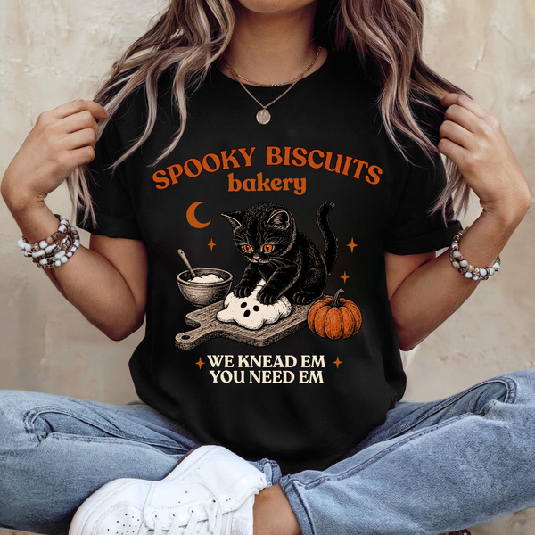 Funny Spooky Biscuits Cat Halloween Shirt