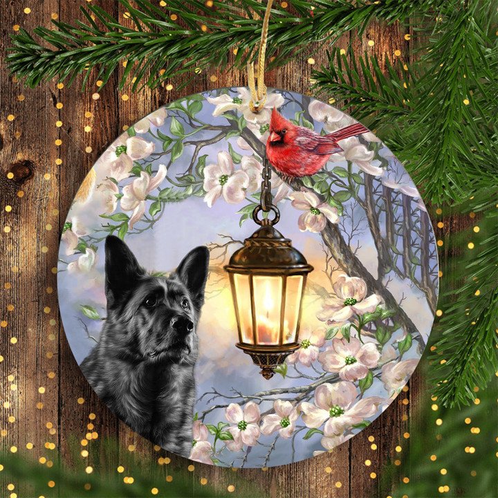 German Shepherd Black Dog Ceramic Ornaments For Dog Lovers - Christmas Decoration Gifts