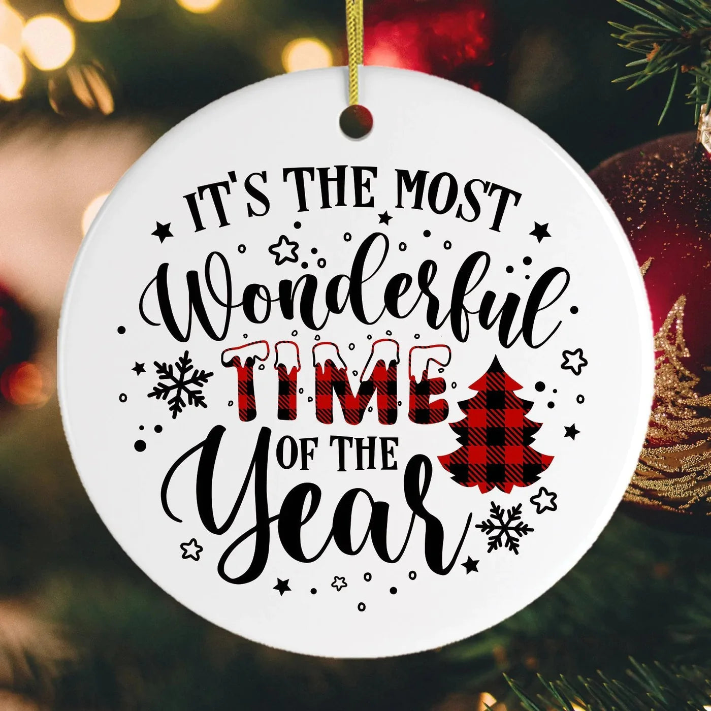 It's The Most Wonderful Time Of The Year Christmas Ceramic Ornaments - Christmas Decoration Gifts