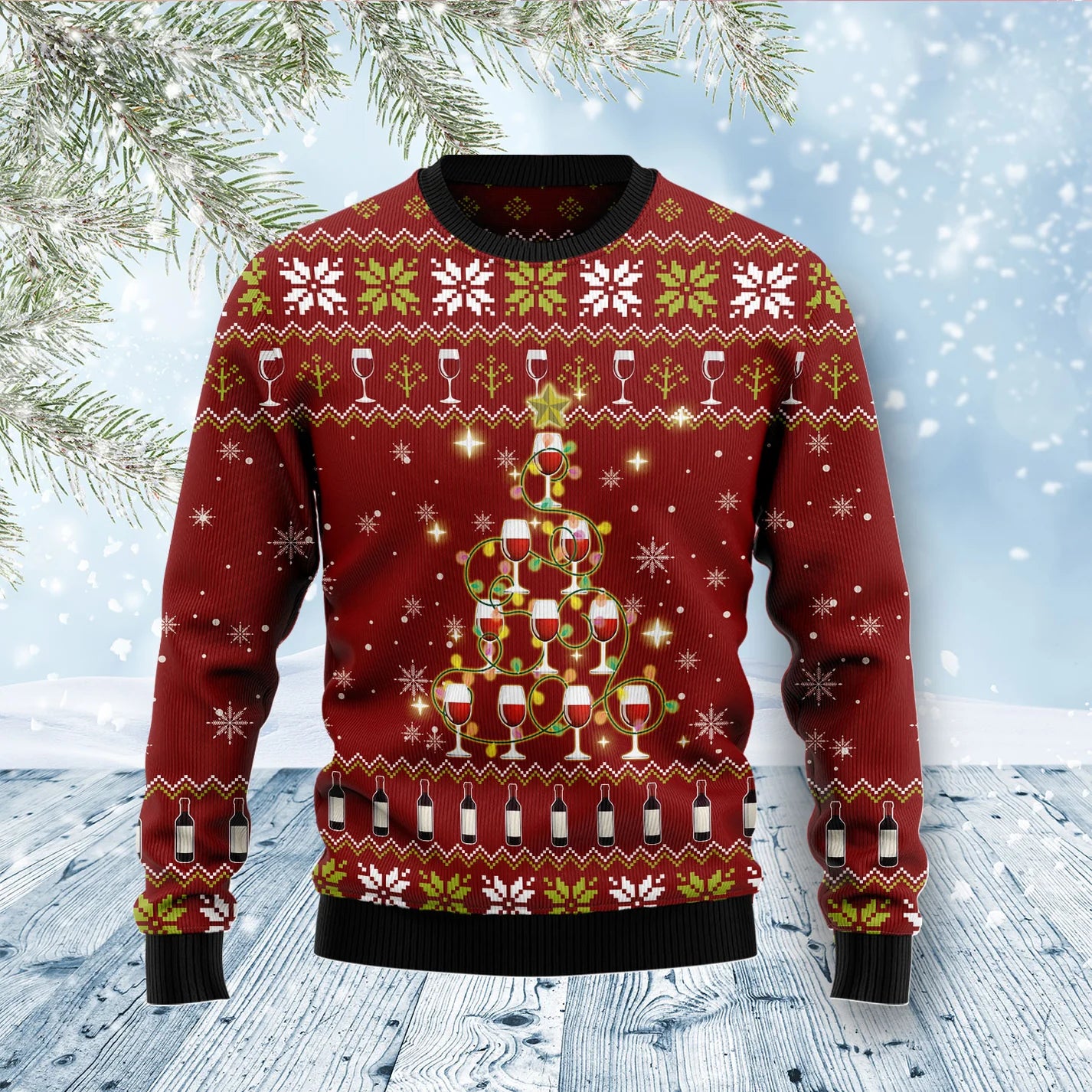 Merry Winemas Funny Ugly Christmas Sweater For Women & Men - Christmas Gift